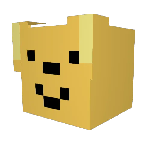 Kerobear Minecraft avatar head, 3D render
