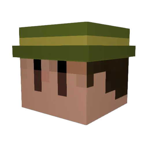 KeroroCanti Minecraft avatar head, 3D render