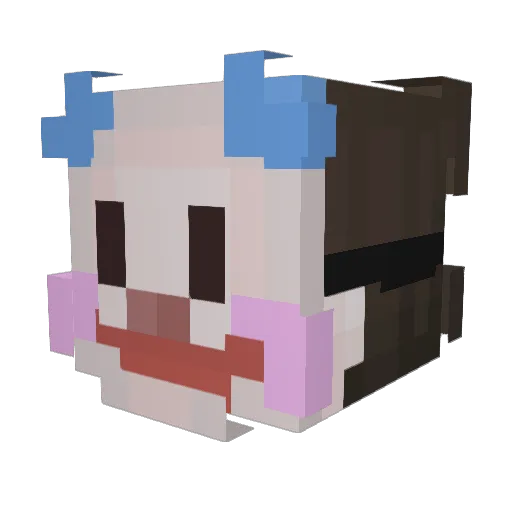 Kerraii Minecraft avatar head, 3D render