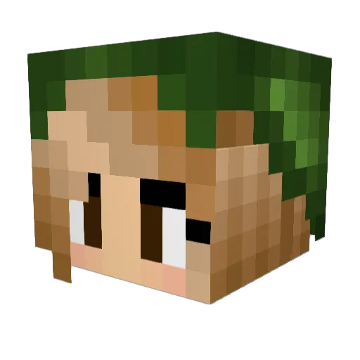 Kersenkoekje Minecraft avatar head, 3D render