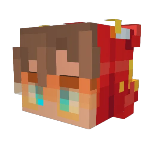 Kerstian Minecraft avatar head, 3D render
