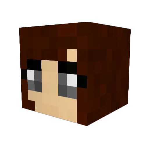 Kerushii Minecraft avatar head, 3D render