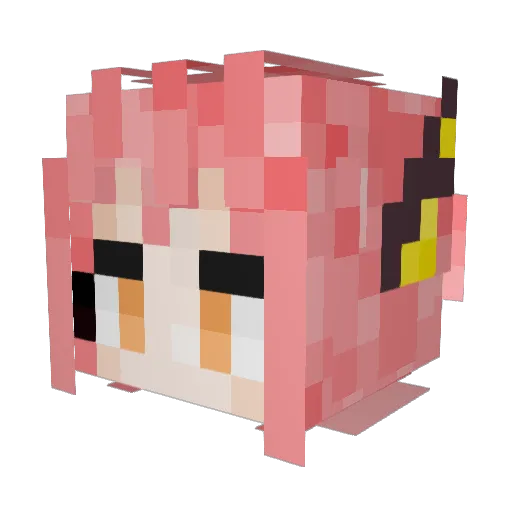 Kesu2 Minecraft avatar head, 3D render
