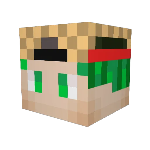 Ketaminkonsument Minecraft avatar head, 3D render