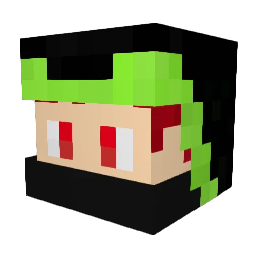 KeterFG Minecraft avatar head, 3D render