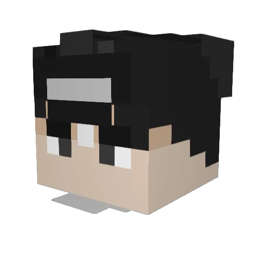 Ketoku Minecraft avatar head, 3D render