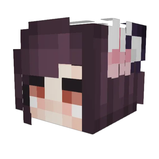 Ketsssu Minecraft avatar head, 3D render