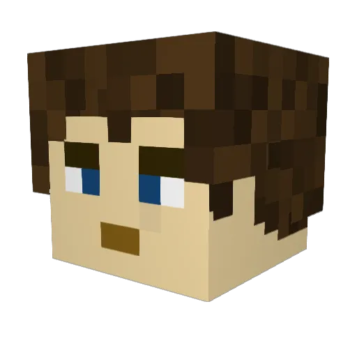 KetsuDon Minecraft avatar head, 3D render