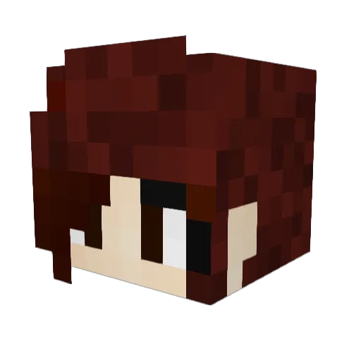 KetsuTv Minecraft avatar head, 3D render