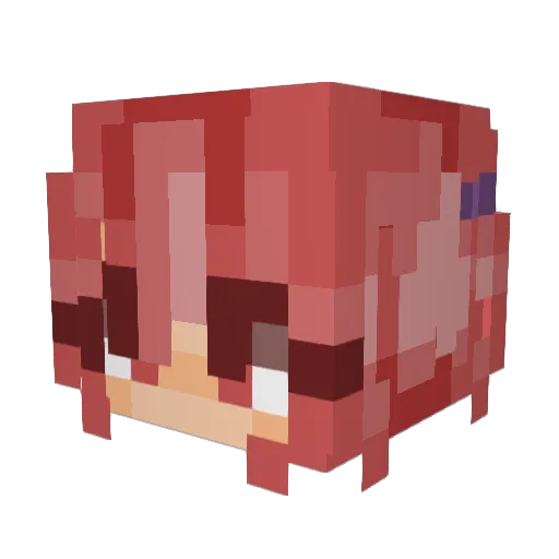 Ketsunamae Minecraft avatar head, 3D render