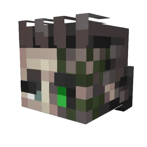 Ketyr Minecraft avatar head, 3D render
