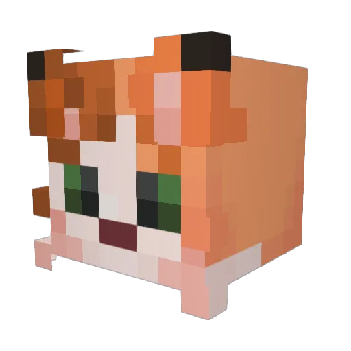 Kevaasaurus Minecraft avatar head, 3D render