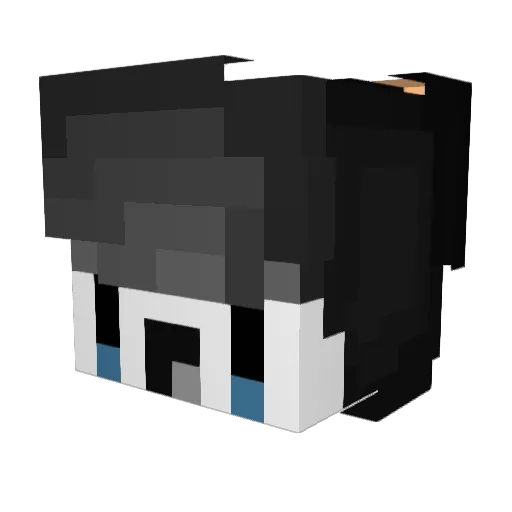 Kevcc Minecraft avatar head, 3D render