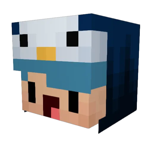 KeverX Minecraft avatar head, 3D render