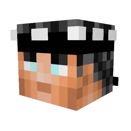 Kever_F Minecraft avatar head, 3D render
