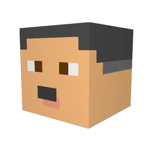 KevinBolaso Minecraft avatar head, 3D render
