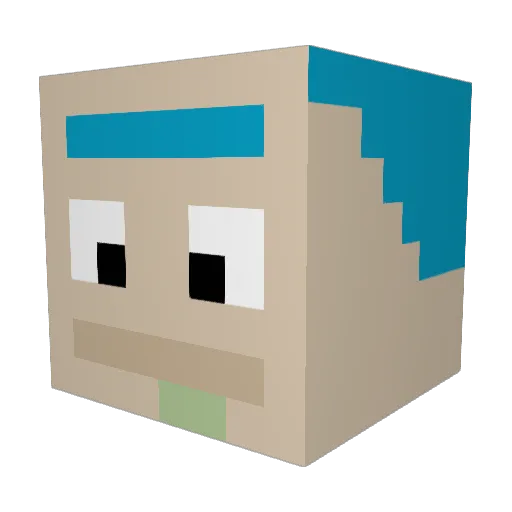 KevinPG Minecraft avatar head, 3D render
