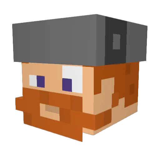 KevinSaurio Minecraft avatar head, 3D render