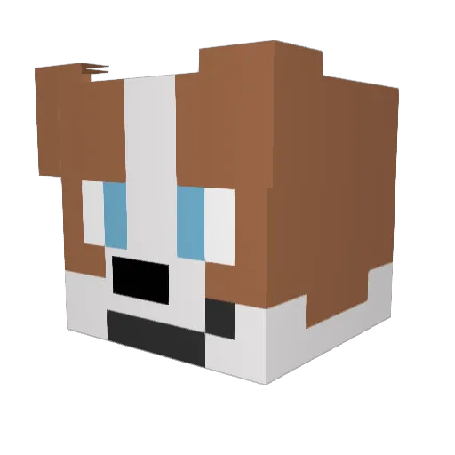 KevinTheDog2 Minecraft avatar head, 3D render
