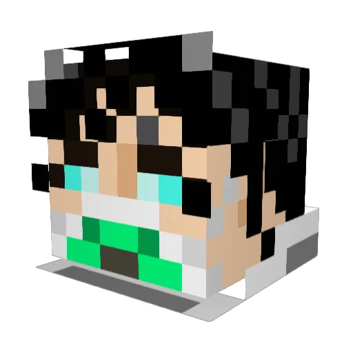 Kevinnx Minecraft avatar head, 3D render