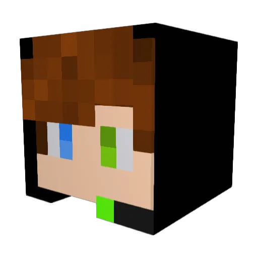 Kevke_Green Minecraft avatar head, 3D render