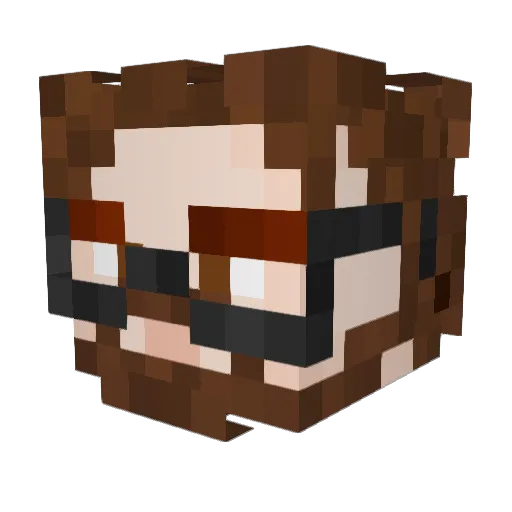 Kevmeister Minecraft avatar head, 3D render