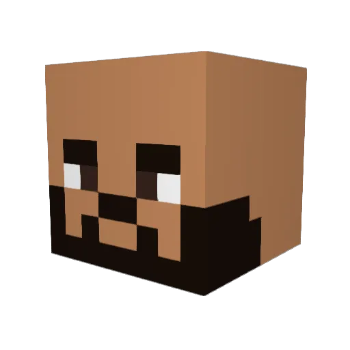KevoneF1 Minecraft avatar head, 3D render