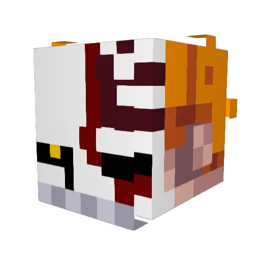 Kevouugly Minecraft avatar head, 3D render