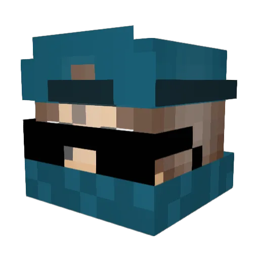 Kevpfund Minecraft avatar head, 3D render