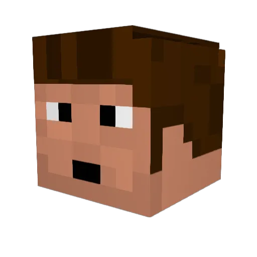 Kevvvv Minecraft avatar head, 3D render