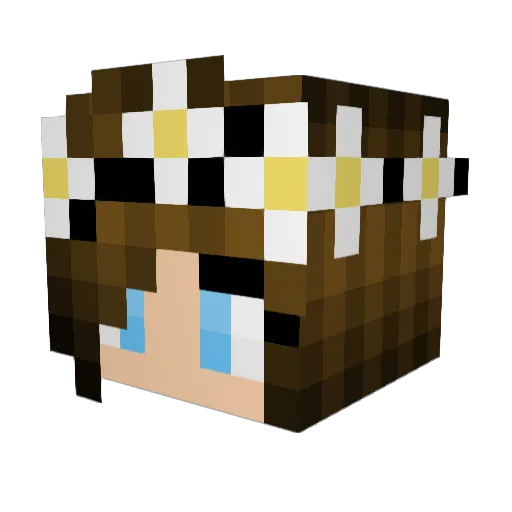 KewCrafter Minecraft avatar head, 3D render