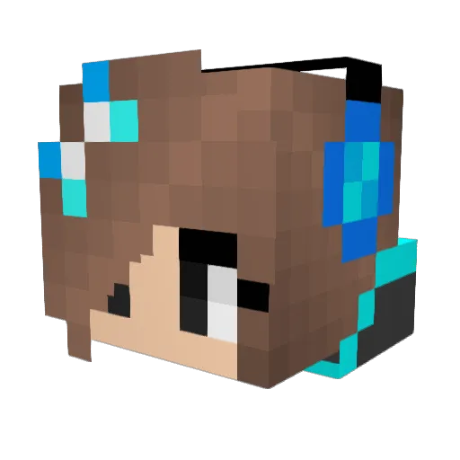 Kewlzz Minecraft avatar head, 3D render