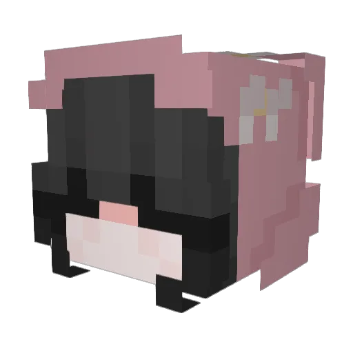 KewtieCat Minecraft avatar head, 3D render