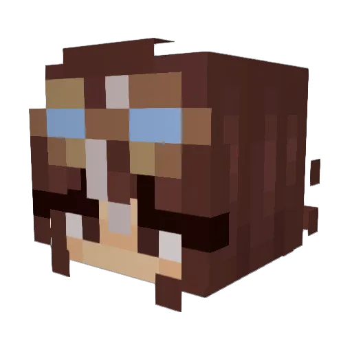 Kexuchi Minecraft avatar head, 3D render