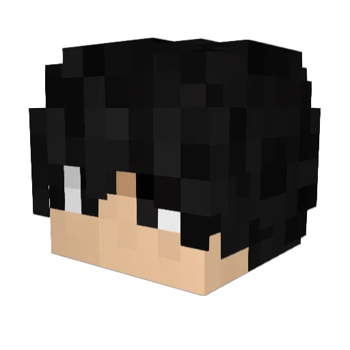 KeyBlack_ Minecraft avatar head, 3D render