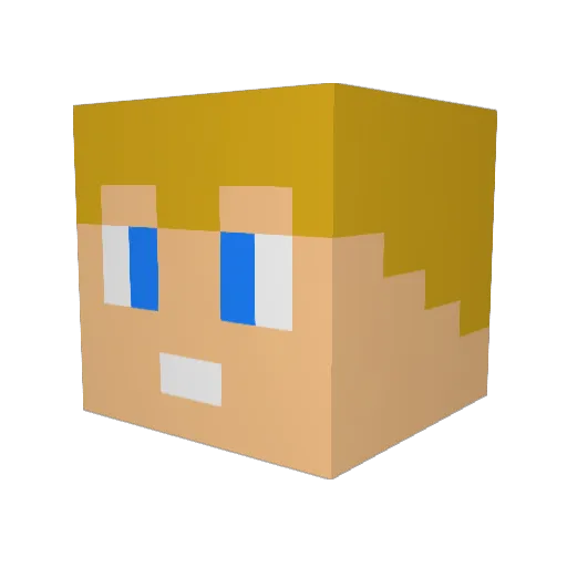 KeyDiehM Minecraft avatar head, 3D render
