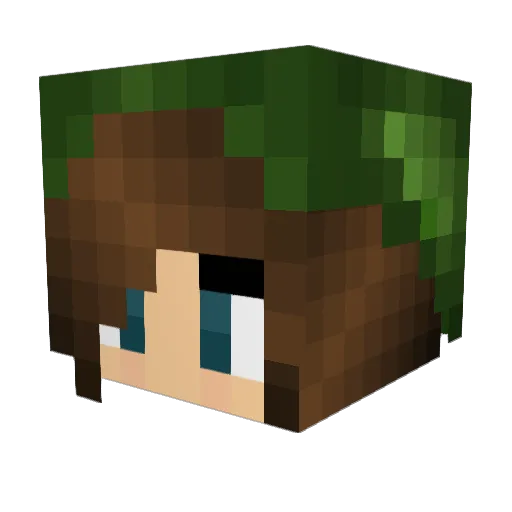 KeyJen Minecraft avatar head, 3D render