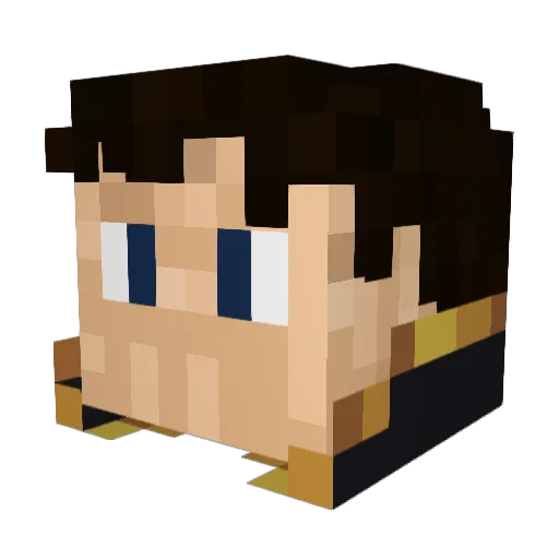 KeyKatyu Minecraft avatar head, 3D render
