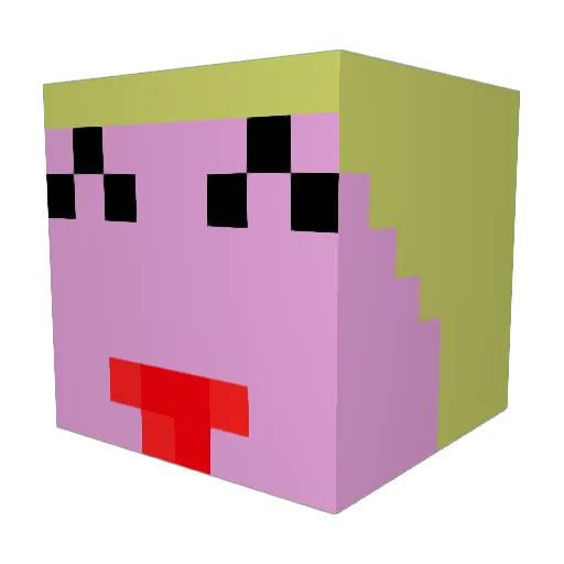 KeyKey_ Minecraft avatar head, 3D render