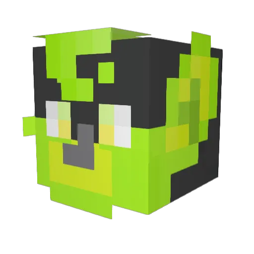 KeyLimeBat Minecraft avatar head, 3D render
