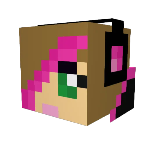 Key_20 Minecraft avatar head, 3D render