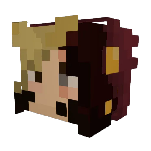 Key__122345 Minecraft avatar head, 3D render