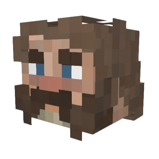 Key_v1 Minecraft avatar head, 3D render