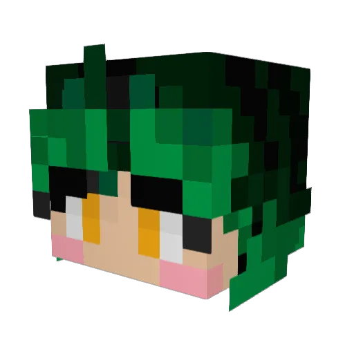Keyasri Minecraft avatar head, 3D render
