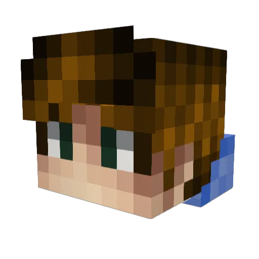 Keyback Minecraft avatar head, 3D render