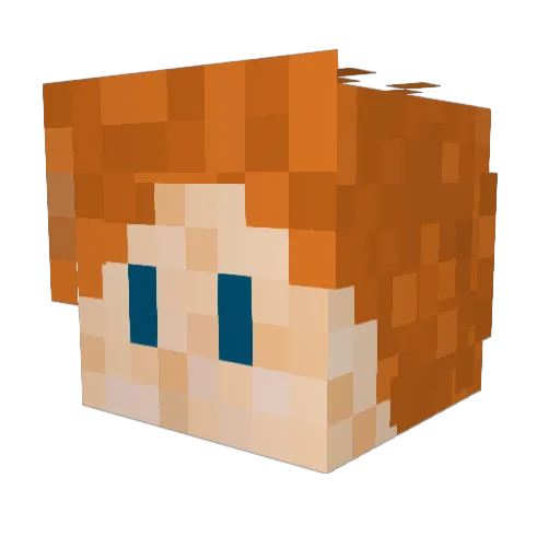 KeylessWriter Minecraft avatar head, 3D render