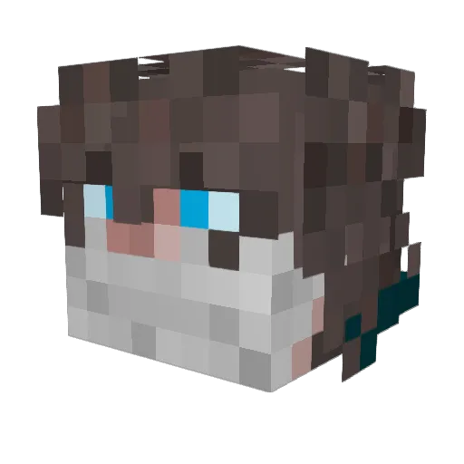 Keyndr_Second Minecraft avatar head, 3D render