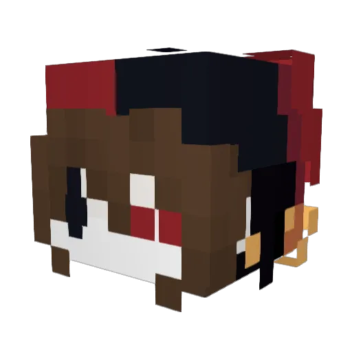 Keyruhs Minecraft avatar head, 3D render