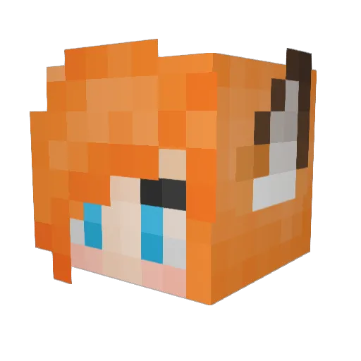 Keytee2 Minecraft avatar head, 3D render