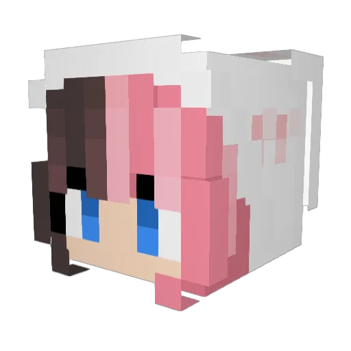 Keyyah Minecraft avatar head, 3D render